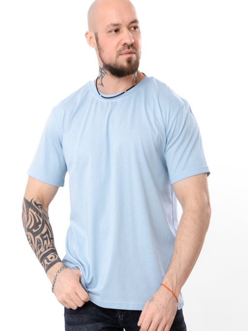 Чоловіча однотонна футболка прямого крою, Блакитний Носи Своє (8012-001) модель 8012-001-sro-blakitnij Фото