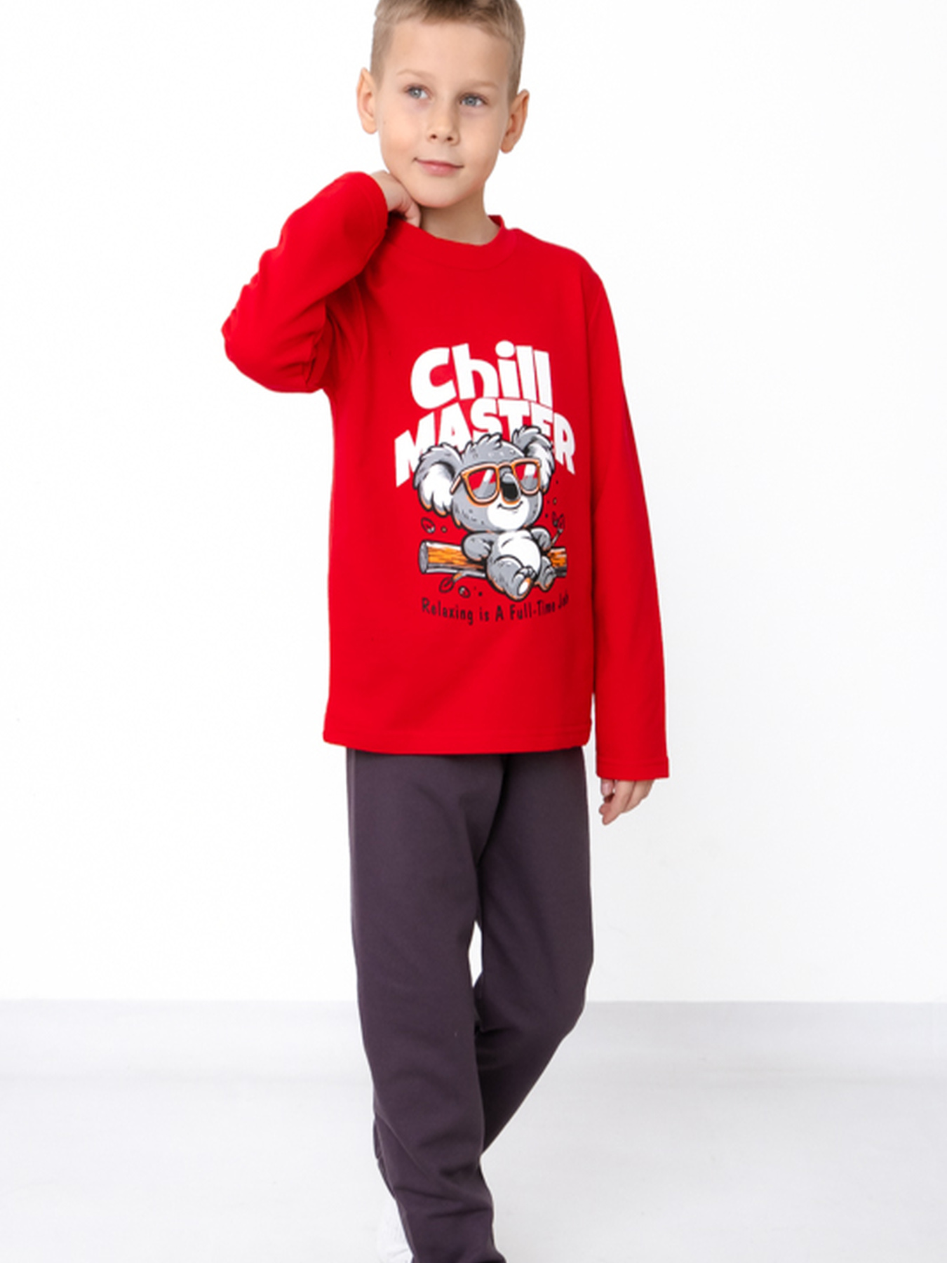 Утеплена піжама для хлопчика з джемпера та штанів, Червоний Носи Своє (6076-023-33-4) модель 6076-023-33-4-chervonij-panda Фото