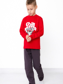 Утеплена піжама для хлопчика з джемпера та штанів, Червоний Носи Своє (6076-023-33-4) модель 6076-023-33-4-chervonij-panda Фото