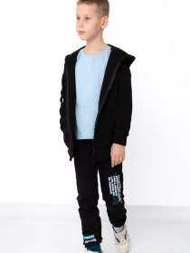 Утеплені штани для хлопчика з написами, Антрацит Носи Своє (6074-023-33) модель 6074-023-33-chornij-temno-smaragdovij-forever Фото