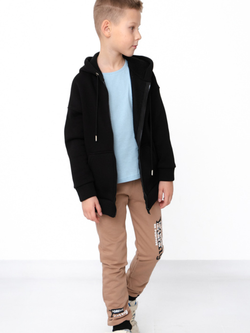 Утеплені штани для хлопчика з написами, Капучино Носи Своє (6074-023-33) модель 6074-023-33-kava-chornij-forever Фото