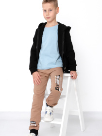 Утеплені штани для хлопчика з написами, Капучино Носи Своє (6074-023-33) модель 6074-023-33-kava-chornij-forever Фото