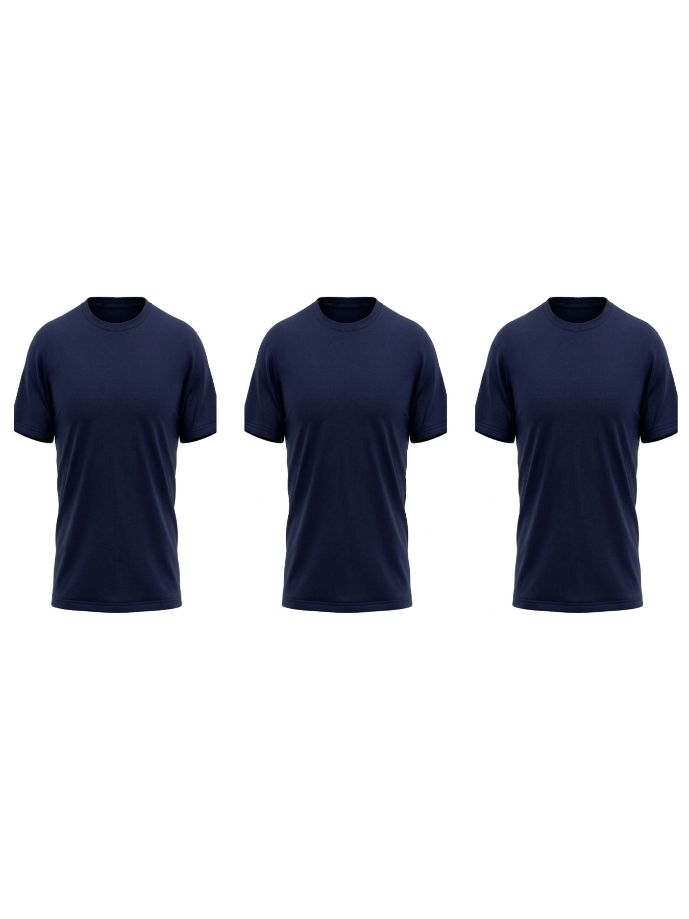 Комплект чоловічих однотонних футболок прямого крою 3 шт Темно-синій Носи Своє (8012-001-3-pak3) модель 8012-001-3-pak3-chornilxno-sinj Фото