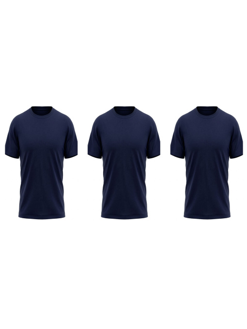 Комплект чоловічих однотонних футболок прямого крою 3 шт Темно-синій Носи Своє (8012-001-3-pak3) модель 8012-001-3-pak3-chornilxno-sinj Фото