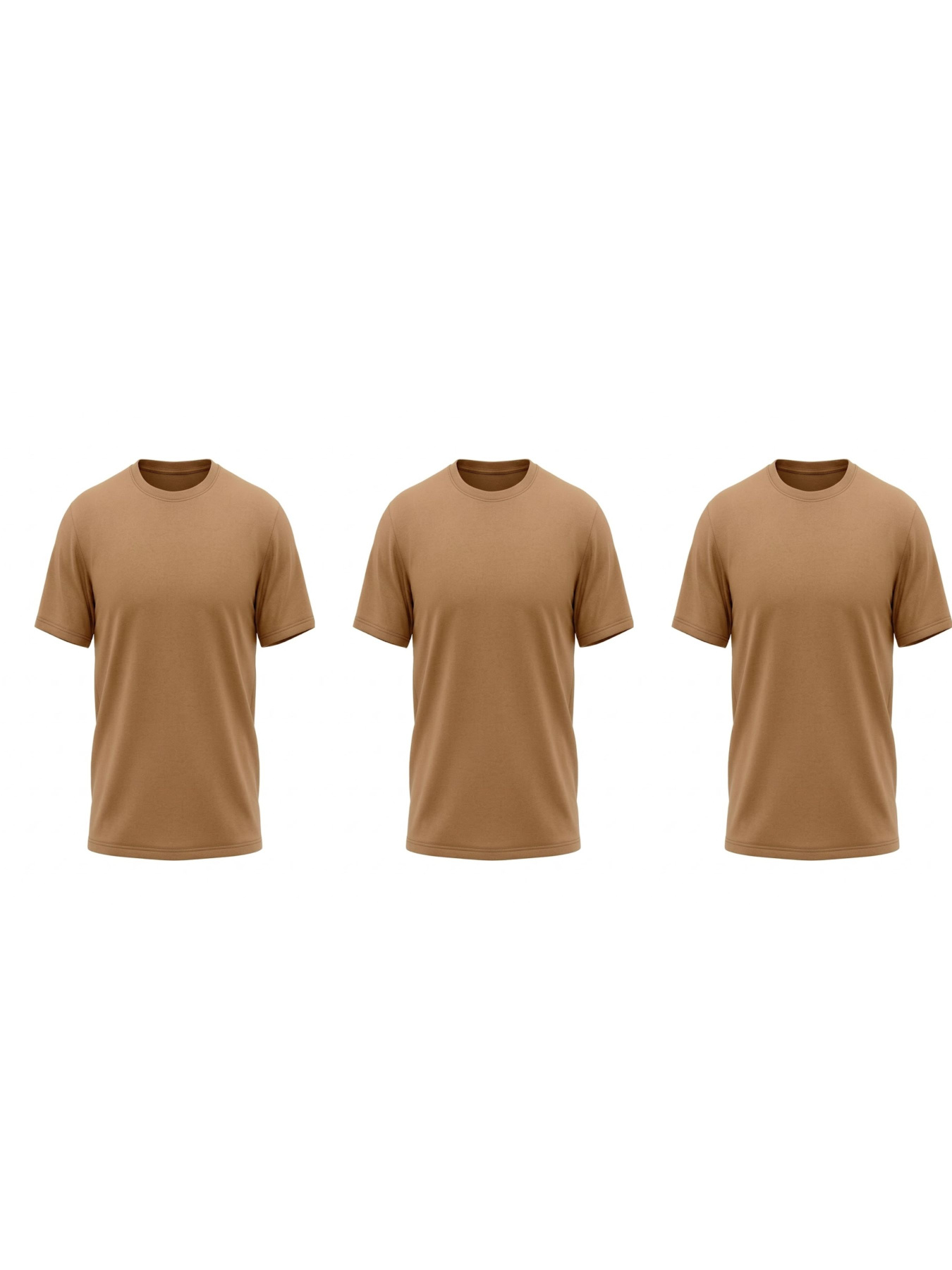 Комплект чоловічих однотонних футболок прямого крою 3 шт Світло-коричневий Носи Своє (8012-001-3-pak3) модель 8012-001-3-pak3-karamelx Фото