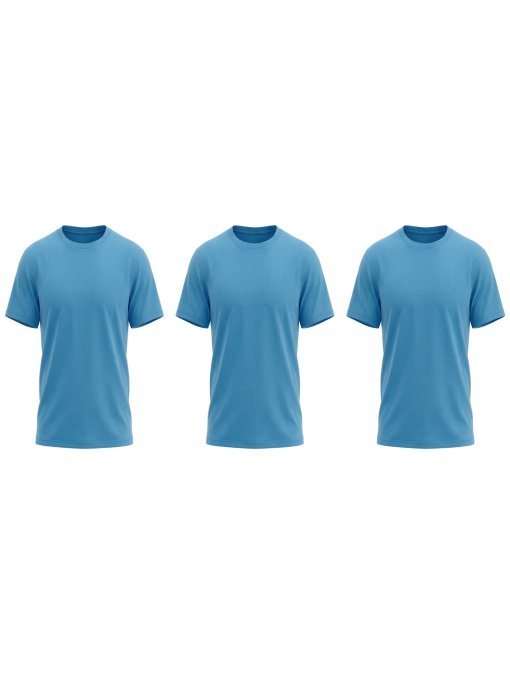 Комплект чоловічих однотонних футболок прямого крою 3 шт Блакитний Носи Своє (8012-001-3-pak3) модель 8012-001-3-pak3-goluba-blakitx Фото