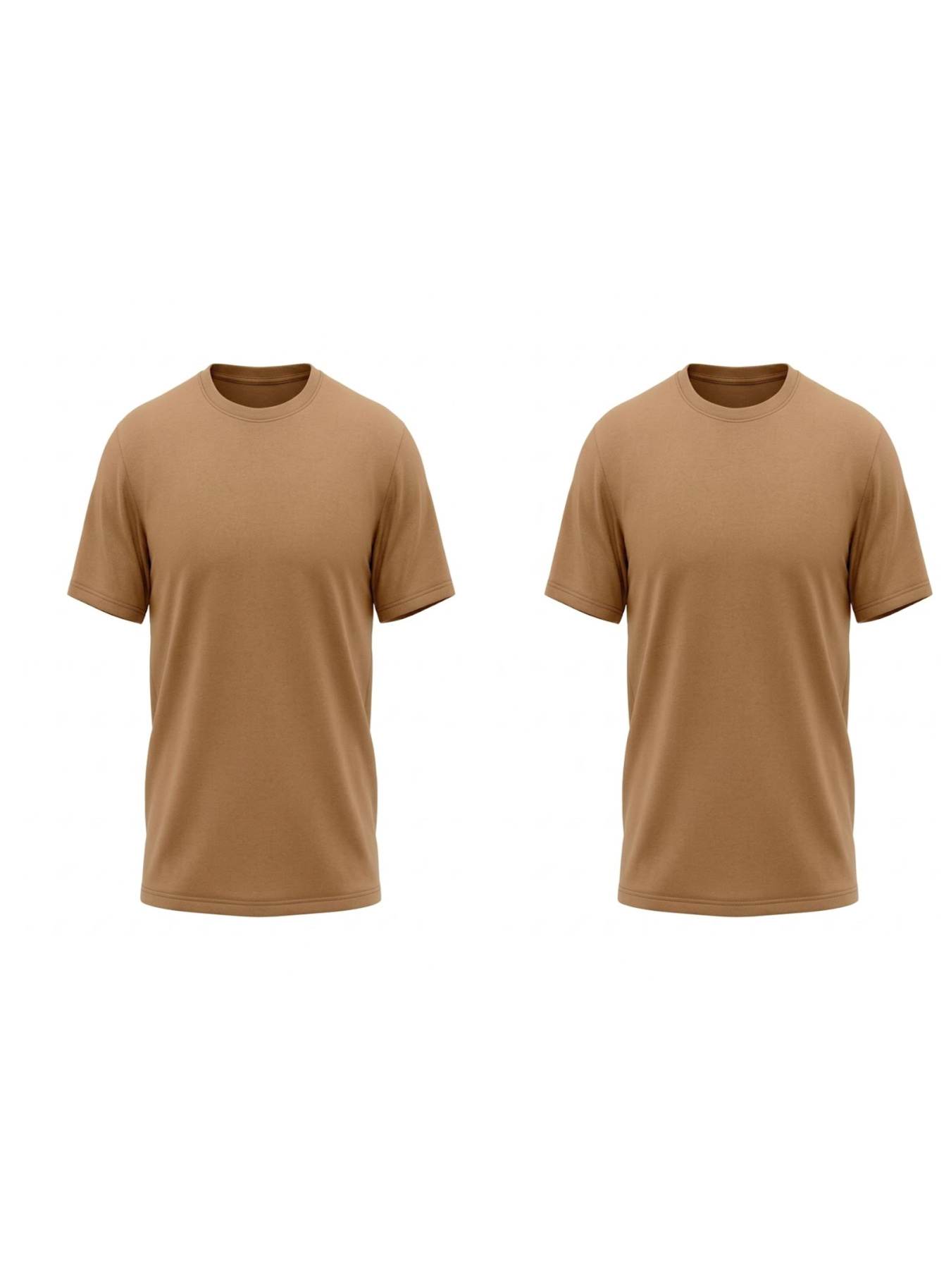 Комплект чоловічих однотонних футболок прямого крою 2 шт Світло-коричневий Носи Своє (8012-001-3-pak2) модель 8012-001-3-pak2-karamelx Фото