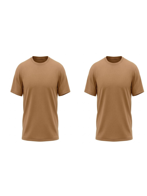 Комплект чоловічих однотонних футболок прямого крою 2 шт Світло-коричневий Носи Своє (8012-001-3-pak2) модель 8012-001-3-pak2-karamelx Фото