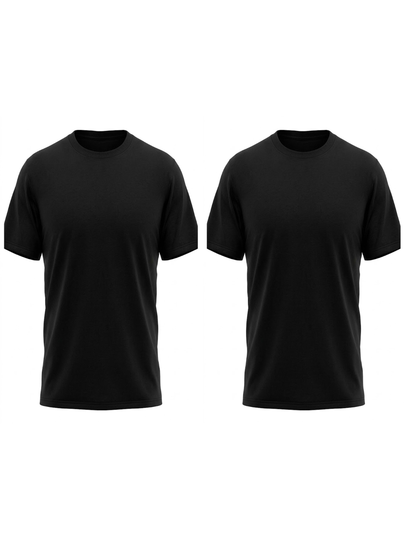 Комплект чоловічих однотонних футболок прямого крою 2 шт Чорний Носи Своє (8012-001-3-pak2) модель 8012-001-3-pak2-chornij Фото