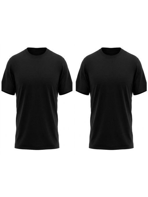 Комплект чоловічих однотонних футболок прямого крою 2 шт Чорний Носи Своє (8012-001-3-pak2) модель 8012-001-3-pak2-chornij Фото
