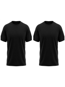 Комплект чоловічих однотонних футболок прямого крою 2 шт Чорний Носи Своє (8012-001-3-pak2) модель 8012-001-3-pak2-chornij Фото