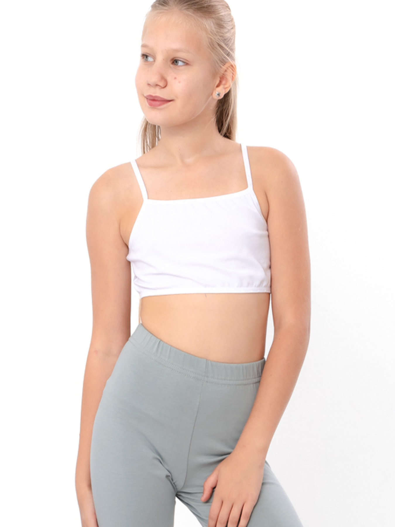 Комплект топів-бра для дівчинки білизняних однотонних 2 шт. Білий Носи Своє (6067-052-pak2) модель 6067-052-pak2-blij Фото