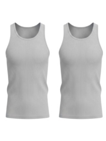 Комплект білизняних майок чоловічих плюс сайз однотонних 2 шт. Сірий Носи Своє (235-001-pak2) модель 235-001-pak2-srij Фото