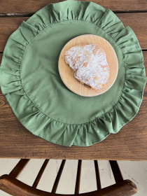 Серветка сервірувальна з рюшами бавовняна водовідштовхуюча зелена Ecotton модель 25603 Фото