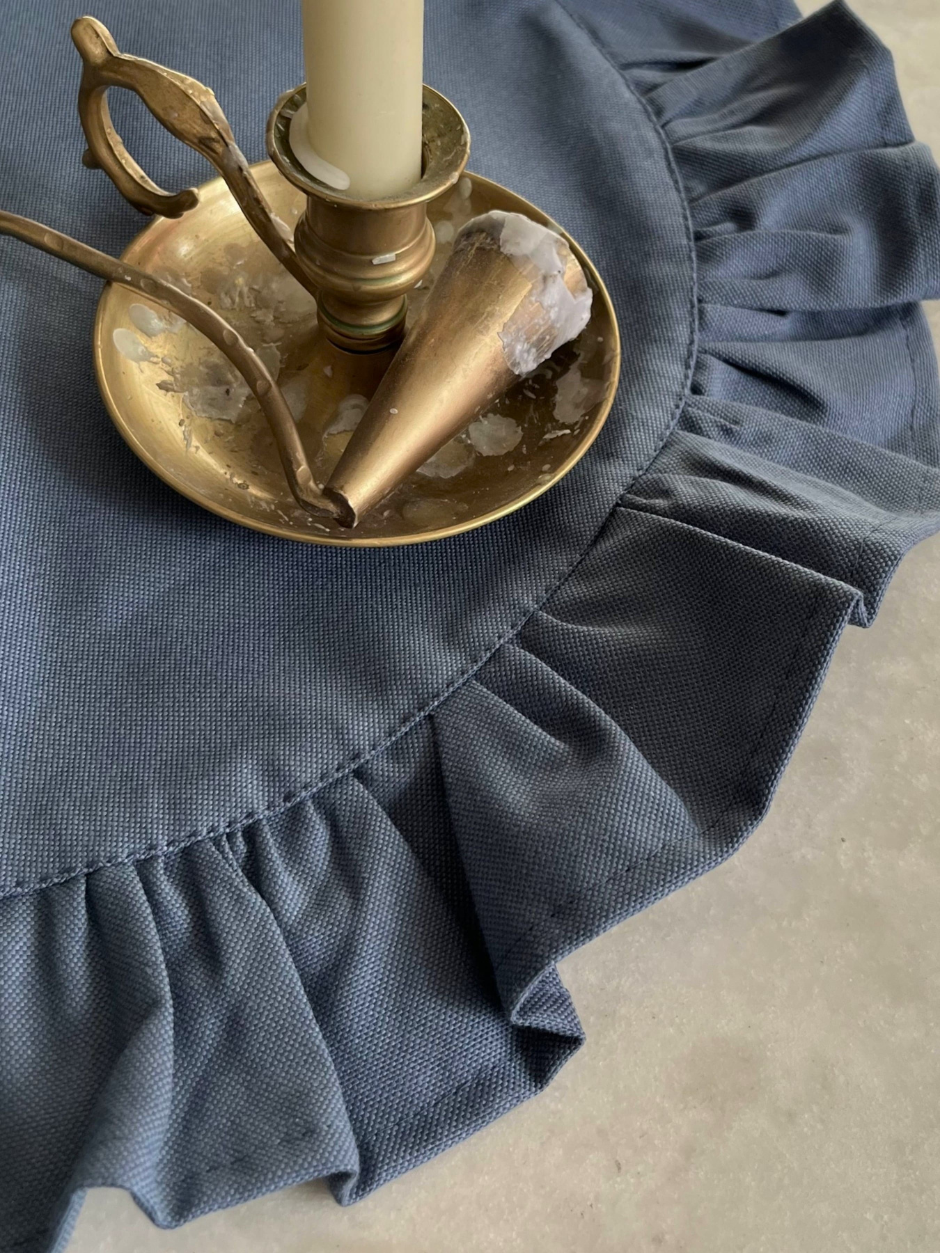 Серветка сервірувальна з рюшами бавовняна водовідштовхуюча синього кольору Ecotton модель 25604 Фото