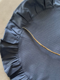 Серветка сервірувальна з рюшами бавовняна водовідштовхуюча синього кольору Ecotton модель 25604 Фото