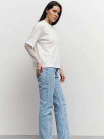 Белый лонг с гипюровыми рукавами Lace Touch модель 414 Белый лонг с гипюровыми рукавами Lace Touch модель 414 Фото