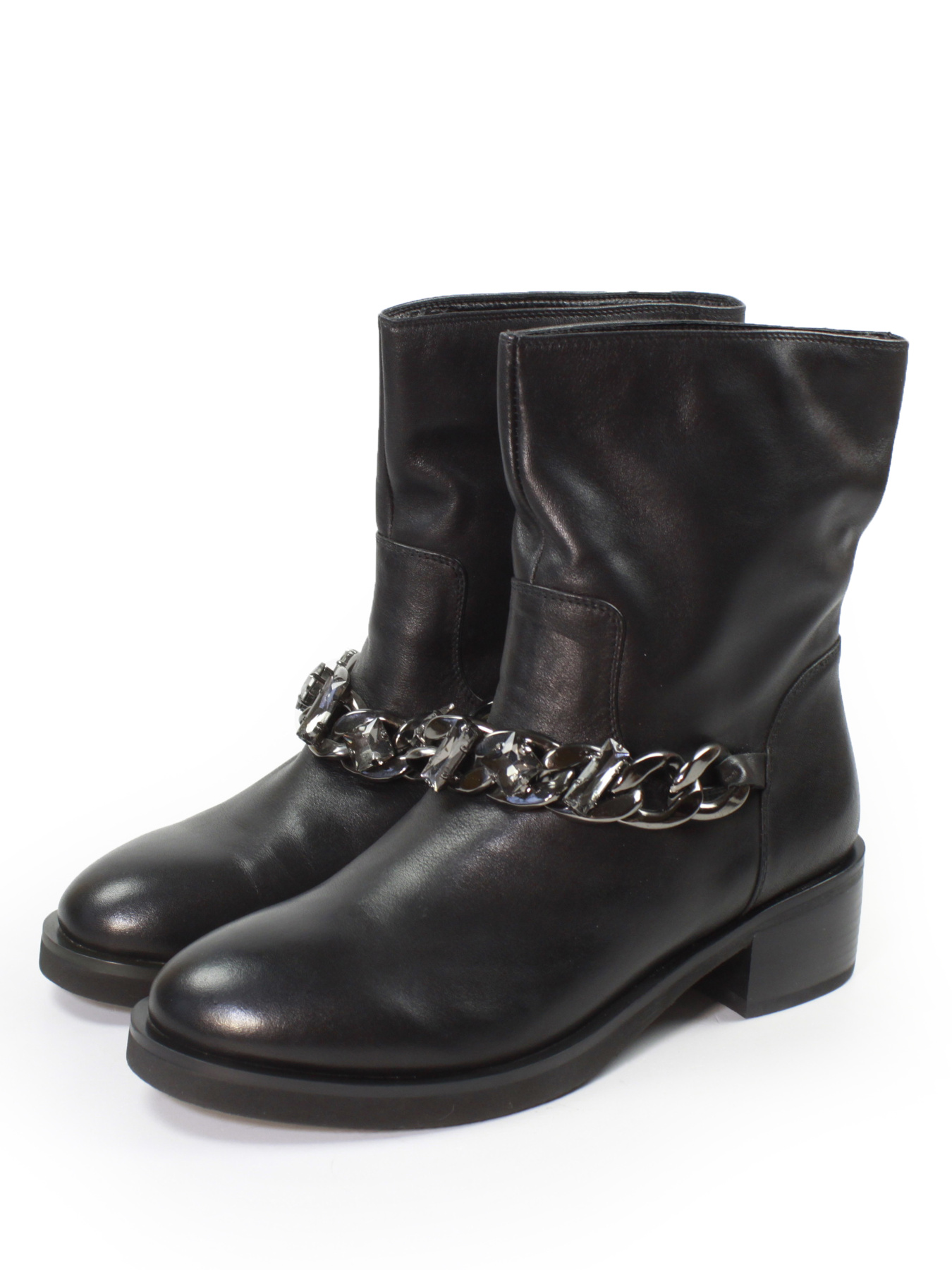 Женские кожаные ботинки с цепочкой модель V201-L8800-ZP-1 Фото