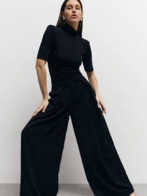 Черные женские брюки палаццо Flow Tailored Pants модель 416 Фото