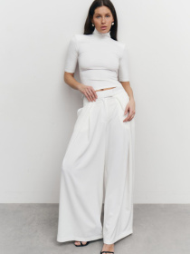 Белые женские брюки палаццо Flow Tailored Pants модель 416 Фото