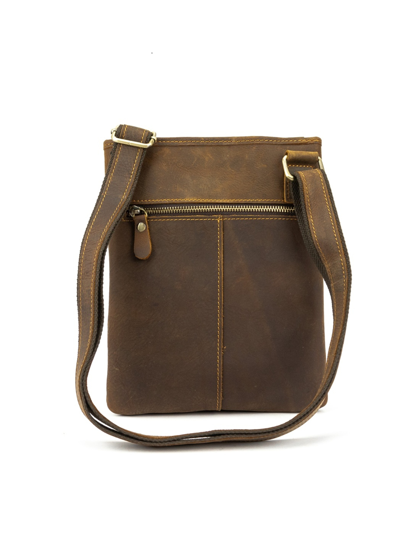 Чоловіча сумка месенджер через плече з натуральної шкіри повсякденна середня модель M39-993DB Фото