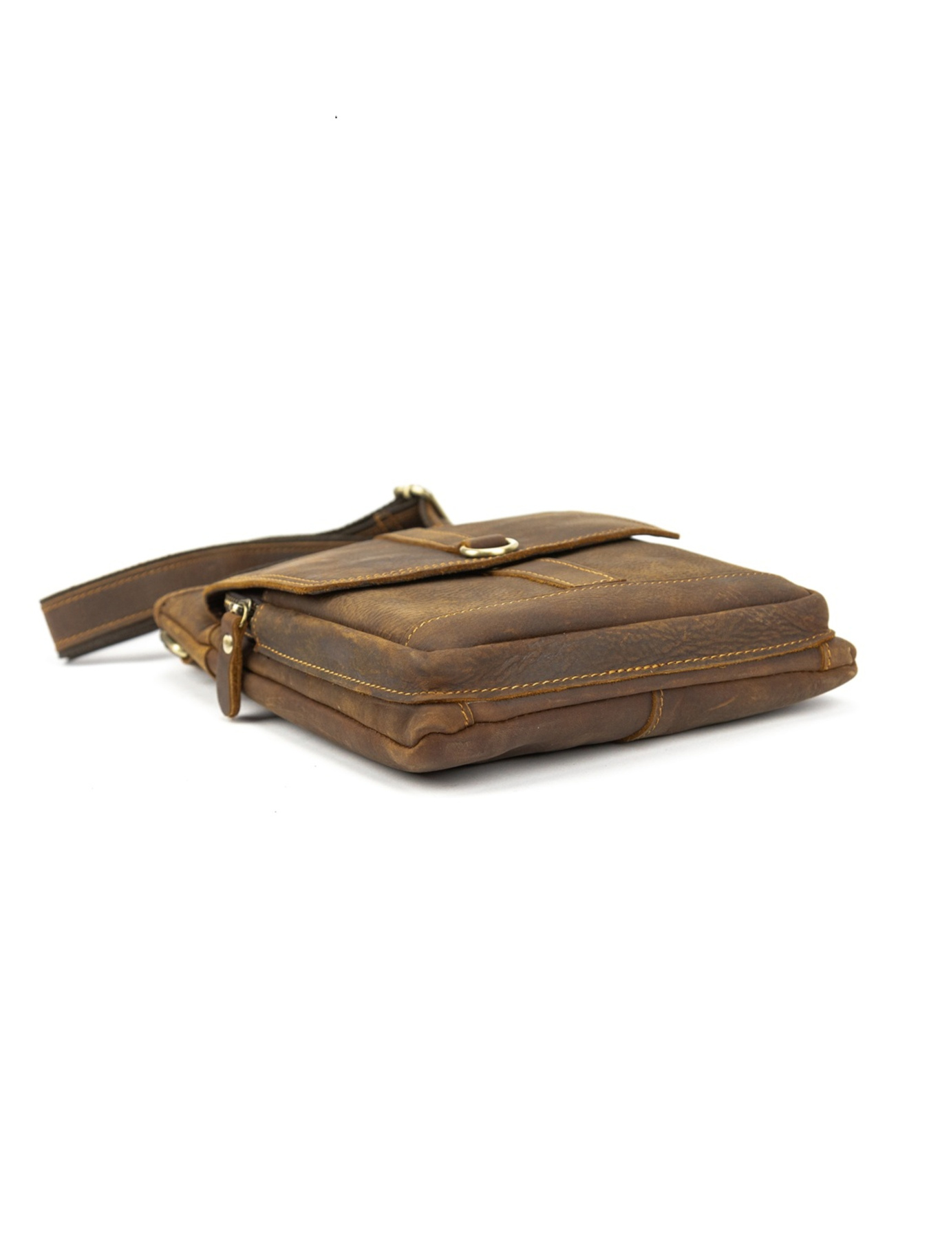 Чоловіча сумка месенджер через плече з натуральної шкіри повсякденна середня модель M39-993DB Фото