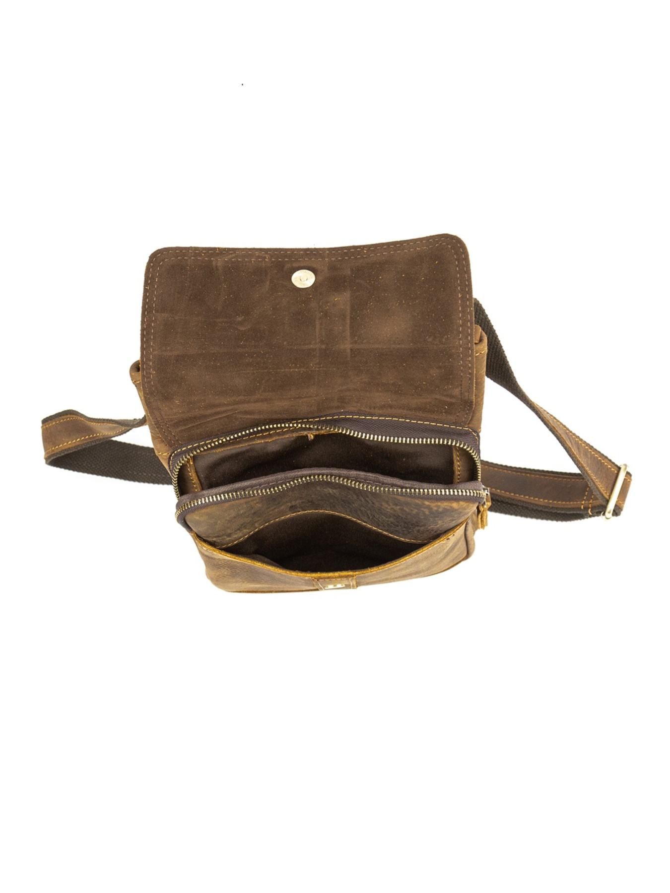 Чоловіча сумка месенджер через плече з натуральної шкіри повсякденна середня модель M39-993DB Фото