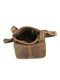 Чоловіча сумка месенджер через плече з натуральної шкіри повсякденна середня модель M39-993DB Фото