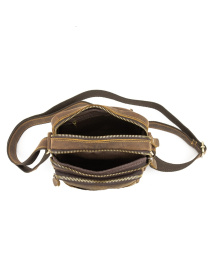 Чоловіча сумка месенджер через плече з натуральної шкіри повсякденна середня модель M39-681DB Фото