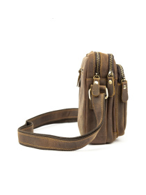 Чоловіча сумка месенджер через плече з натуральної шкіри повсякденна середня модель M39-681DB Фото