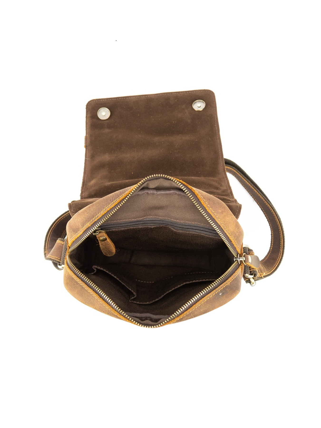 Чоловіча сумка месенджер через плече з натуральної шкіри повсякденна середня модель M39-001DB Фото