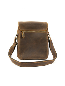 Чоловіча сумка месенджер через плече з натуральної шкіри повсякденна середня модель M39-001DB Фото