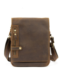 Чоловіча сумка месенджер через плече з натуральної шкіри повсякденна середня модель M39-001DB Фото