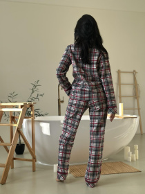 Женская пижама с фланели "Ловец Снов", бордово-серая клетка. модель DCFBG0409 Женская пижама с фланели "Ловец Снов", бордово-серая клетка. модель DCFBG0409 Фото