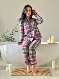Женская пижама с фланели "Ловец Снов", бордово-серая клетка. модель DCFBG0409 Женская пижама с фланели "Ловец Снов", бордово-серая клетка. модель DCFBG0409 Фото
