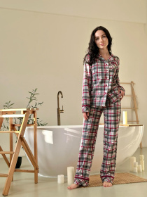 Женская пижама с фланели "Ловец Снов", бордово-серая клетка. модель DCFBG0409 Женская пижама с фланели "Ловец Снов", бордово-серая клетка. модель DCFBG0409 Фото