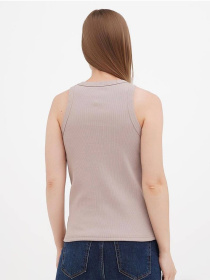 Майка женская базовая "рубчик" бежевая модель Wm304 Фото