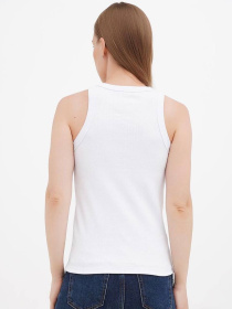 Майка жіноча базова "рубчик" біла модель Wm305 Фото