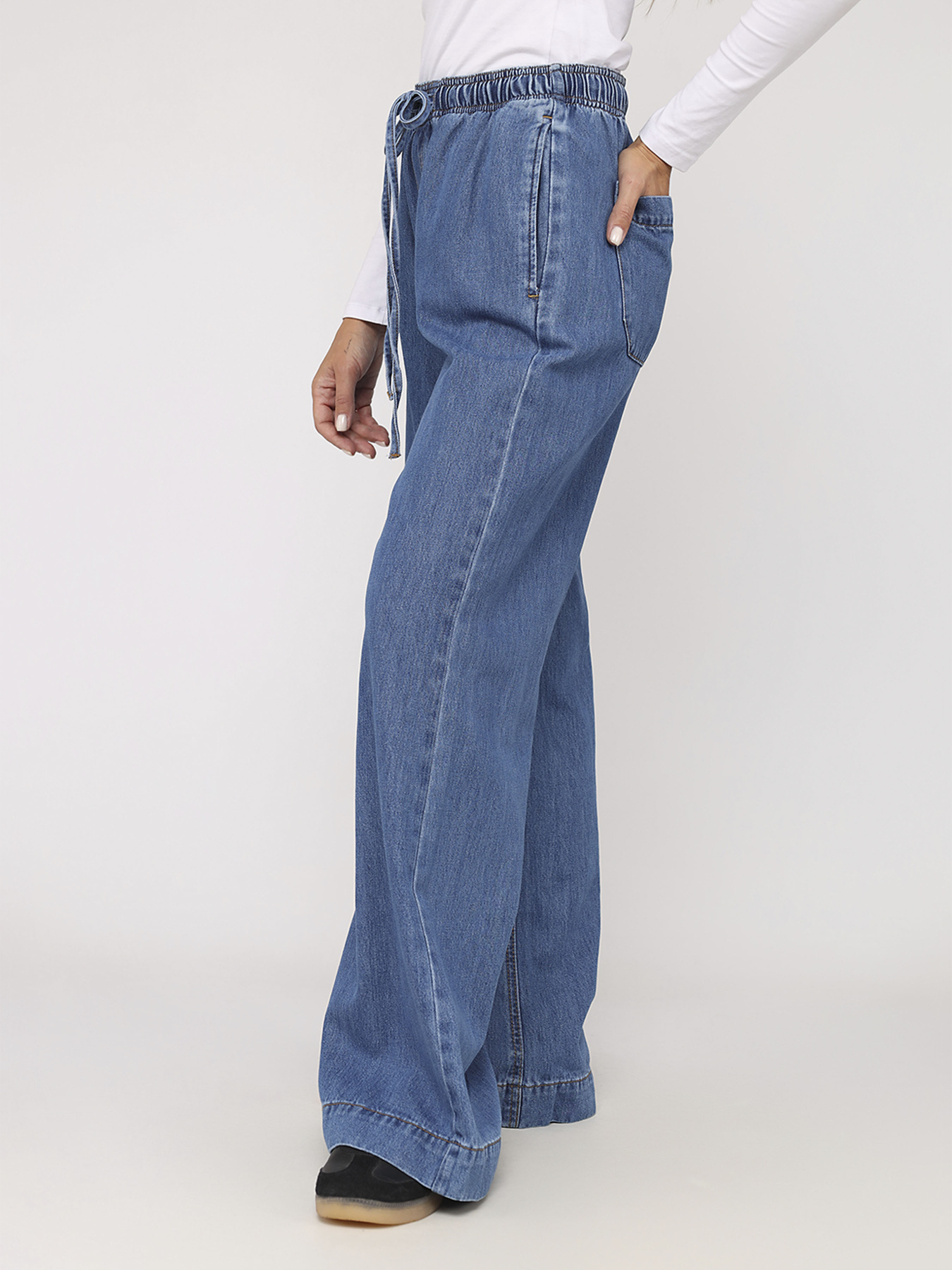 Джинси baggy жіночі  колір синій ЦБ-00279672 модель ЦБ-00279672 Фото