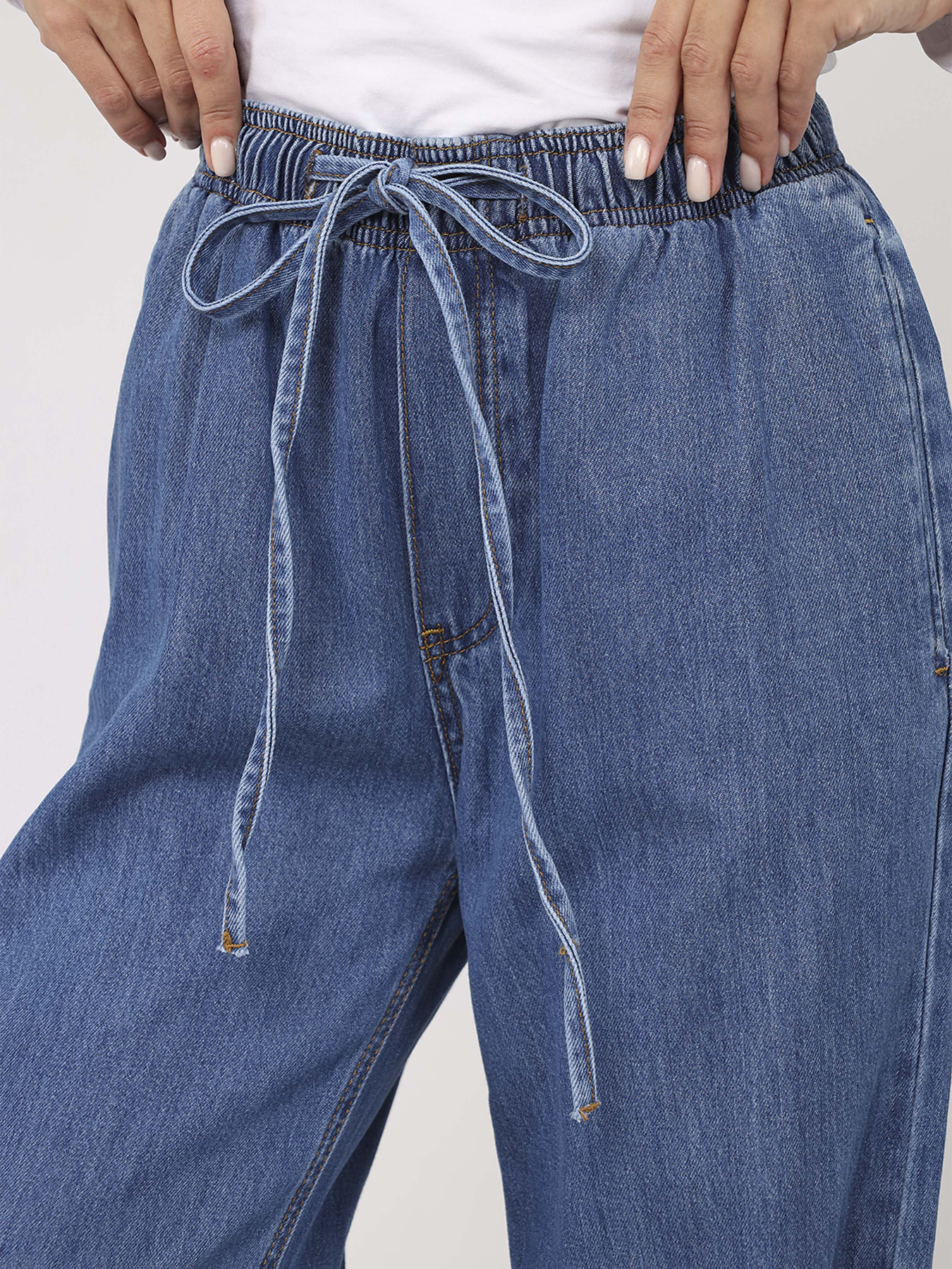 Джинси baggy жіночі  колір синій ЦБ-00279672 модель ЦБ-00279672 Фото