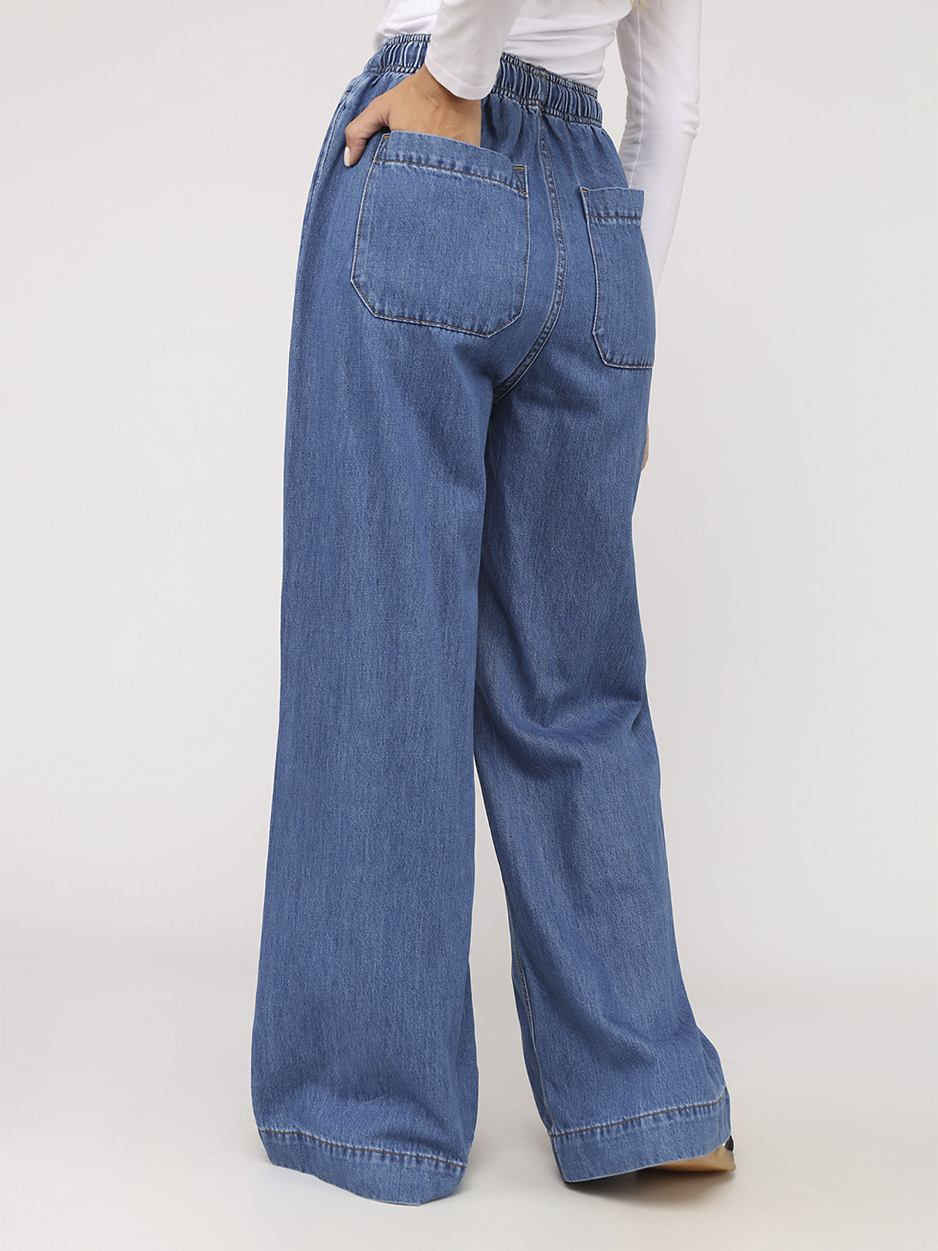 Джинси baggy жіночі  колір синій ЦБ-00279672 модель ЦБ-00279672 Фото