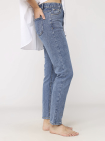 Джинси mom жіночі  колір синій ЦБ-00279673 модель ЦБ-00279673 Фото