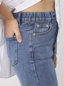 Джинси mom жіночі  колір синій ЦБ-00279673 модель ЦБ-00279673 Фото