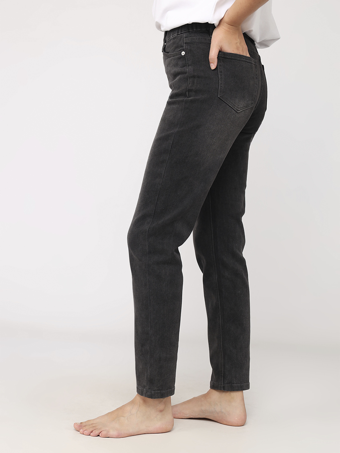 Джинси mom жіночі  колір сірий ЦБ-00279674 модель ЦБ-00279674 Фото