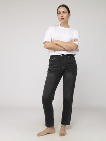 Джинси mom жіночі  колір сірий ЦБ-00279674 модель ЦБ-00279674 Фото