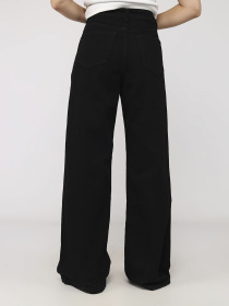 Джинси wide leg жіночі  колір чорний ЦБ-00279682 модель ЦБ-00279682 Фото