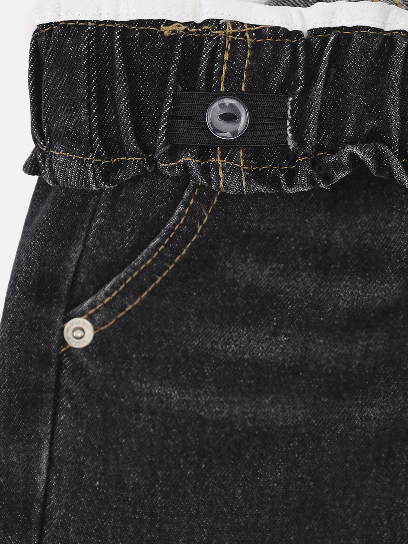 Джинси wide leg для дівчинки  колір темно-сірий ЦБ-00279813 модель ЦБ-00279813 Фото