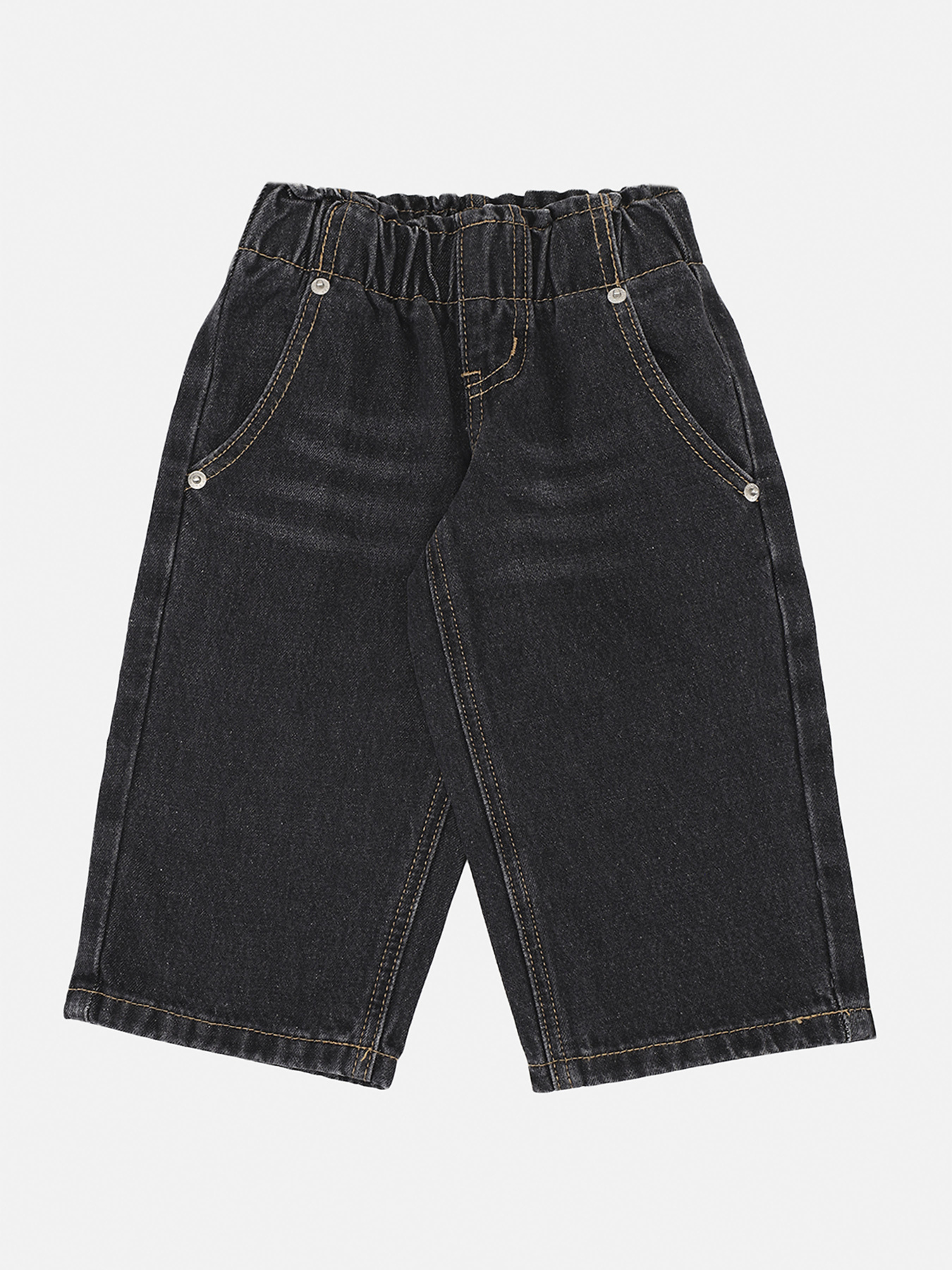 Джинси wide leg для дівчинки  колір темно-сірий ЦБ-00279813 модель ЦБ-00279813 Фото