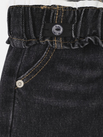 Джинси wide leg для дівчинки  колір темно-сірий ЦБ-00279813 модель ЦБ-00279813 Фото