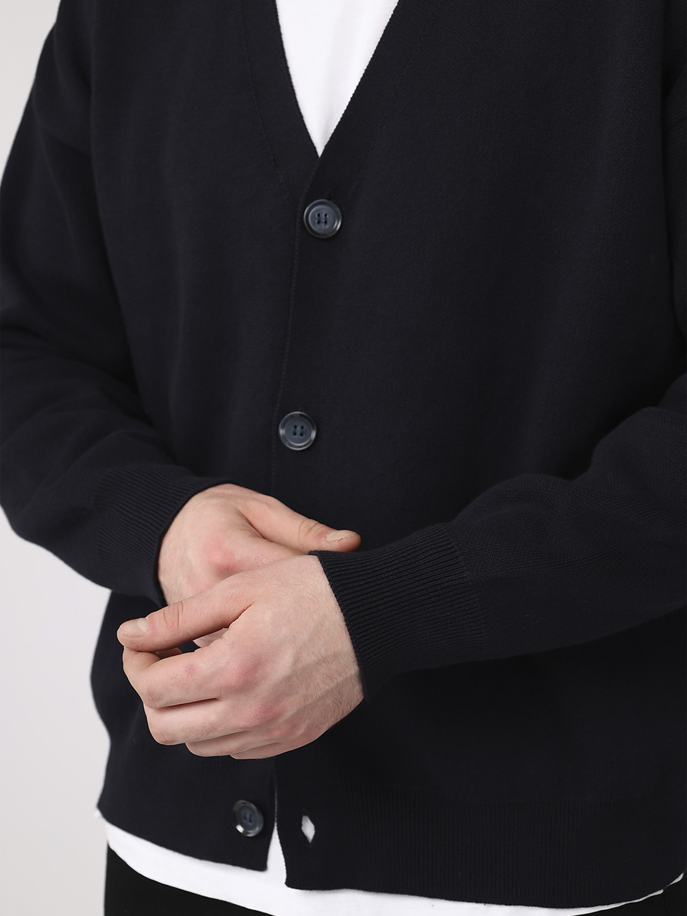 Кофта на пуговицах мужская  цвет синий ЦБ-00283228 модель ЦБ-00283228 Фото